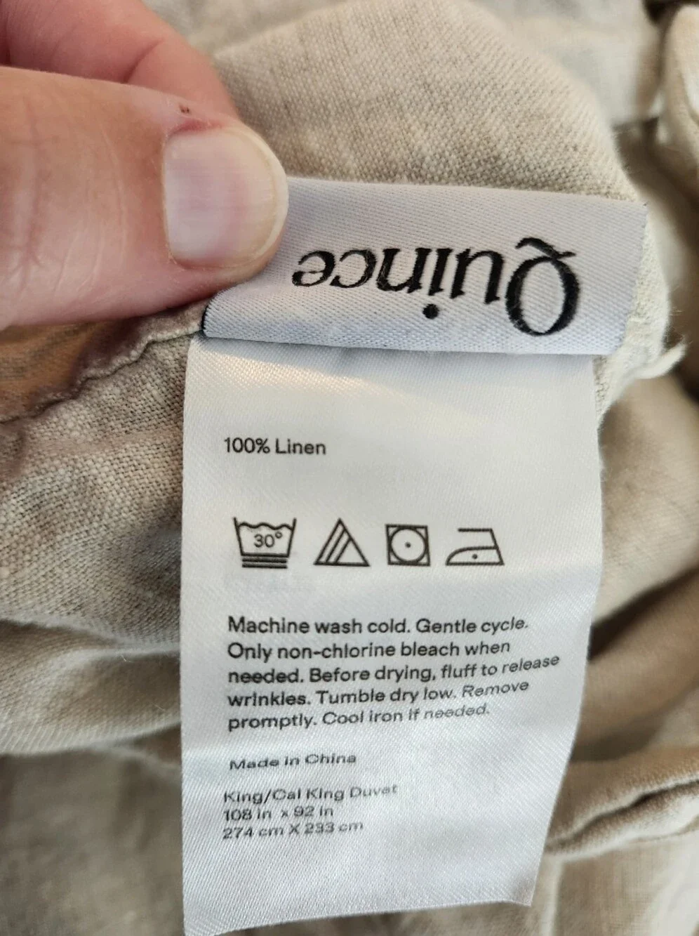 Quince 100% European Linen Duvet Cover Set King/Cal King Natural Chambray NWOT